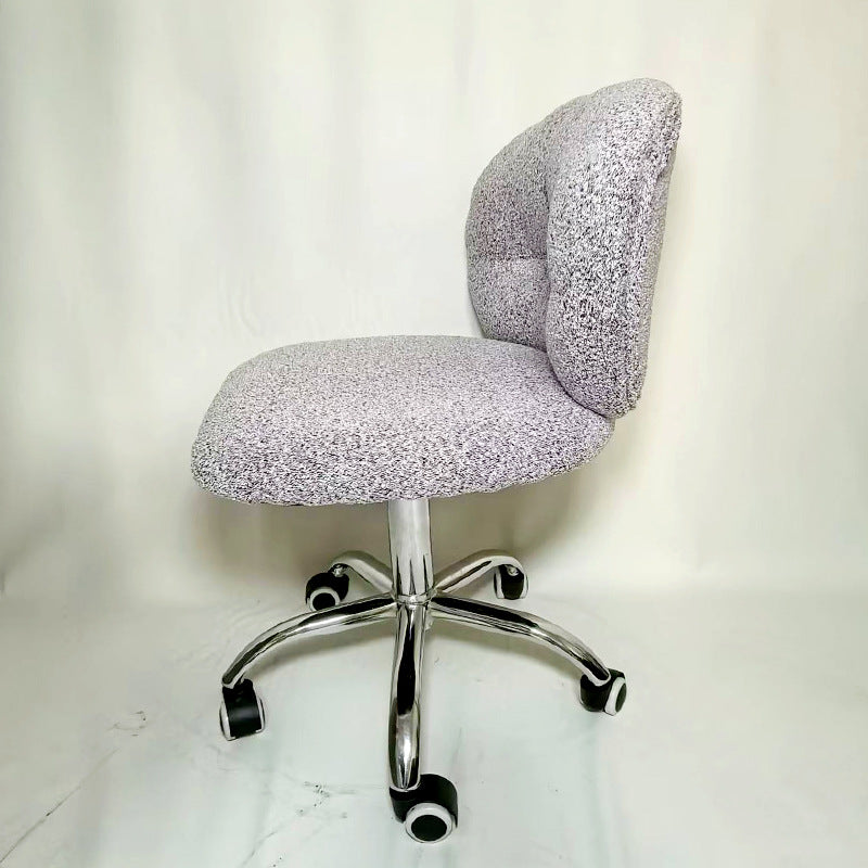 Modern Minimalist Cotton Velvet Wood Stainless Steel Rounded Desk Chair With Backrest For Home Office
