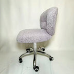 Modern Minimalist Cotton Velvet Wood Stainless Steel Rounded Desk Chair With Backrest For Home Office DFM-F
