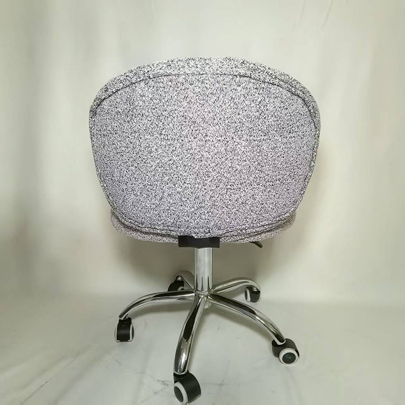 Modern Minimalist Cotton Velvet Wood Stainless Steel Rounded Desk Chair With Backrest For Home Office