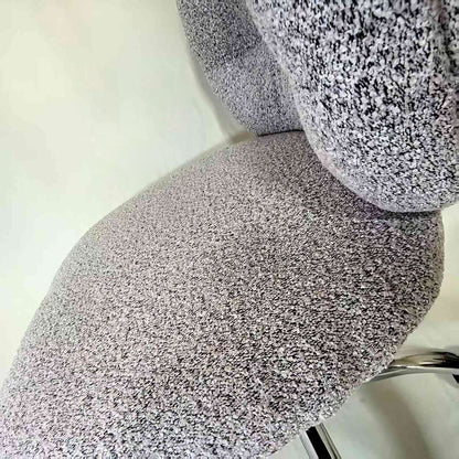 Modern Minimalist Cotton Velvet Wood Stainless Steel Rounded Desk Chair With Backrest For Home Office
