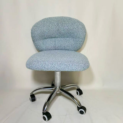 Modern Minimalist Cotton Velvet Wood Stainless Steel Rounded Desk Chair With Backrest For Home Office