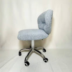 Modern Minimalist Cotton Velvet Wood Stainless Steel Rounded Desk Chair With Backrest For Home Office DFM-F