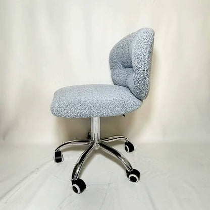 Modern Minimalist Cotton Velvet Wood Stainless Steel Rounded Desk Chair With Backrest For Home Office