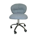Modern Minimalist Cotton Velvet Wood Stainless Steel Rounded Desk Chair With Backrest For Home Office DFM-F