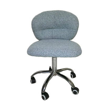 Modern Minimalist Cotton Velvet Wood Stainless Steel Rounded Desk Chair With Backrest For Home Office