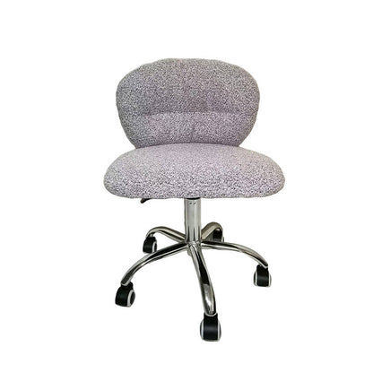 Modern Minimalist Cotton Velvet Wood Stainless Steel Rounded Desk Chair With Backrest For Home Office