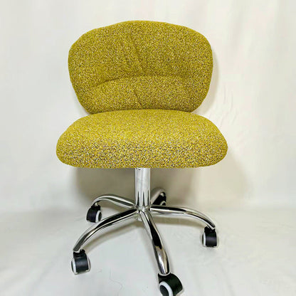 Modern Minimalist Cotton Velvet Wood Stainless Steel Rounded Desk Chair With Backrest For Home Office