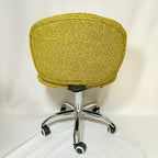 Modern Minimalist Cotton Velvet Wood Stainless Steel Rounded Desk Chair With Backrest For Home Office DFM-F