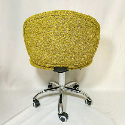 Modern Minimalist Cotton Velvet Wood Stainless Steel Rounded Desk Chair With Backrest For Home Office