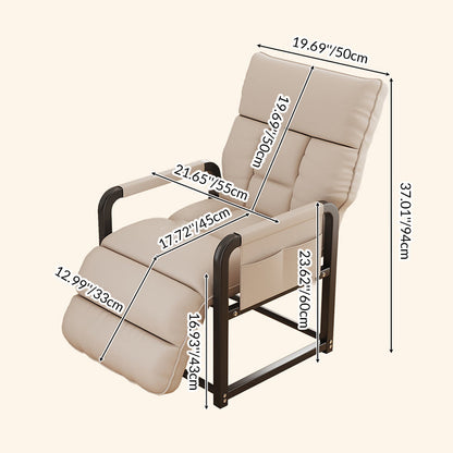 Contemporary Scandinavian Tech Fabric Metal Rounded Rectangular Accent Chair With Armrest And Backrest For Home Office