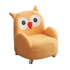 Lumendat Modern Art Deco Lambswool Solid Wood Cartoon Animal Rounded Square Accent Chair With Backrest Armrests For Living Room Lumendat