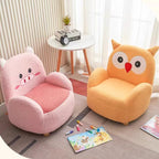 Lumendat Modern Art Deco Lambswool Solid Wood Cartoon Animal Rounded Square Accent Chair With Backrest Armrests For Living Room Lumendat