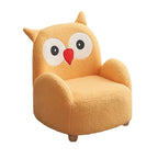 Lumendat Modern Art Deco Lambswool Solid Wood Cartoon Animal Rounded Square Accent Chair With Backrest Armrests For Living Room Lumendat
