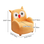 Lumendat Modern Art Deco Lambswool Solid Wood Cartoon Animal Rounded Square Accent Chair With Backrest Armrests For Living Room Lumendat