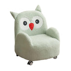 Lumendat Modern Art Deco Lambswool Solid Wood Cartoon Animal Rounded Square Accent Chair With Backrest Armrests For Living Room Lumendat