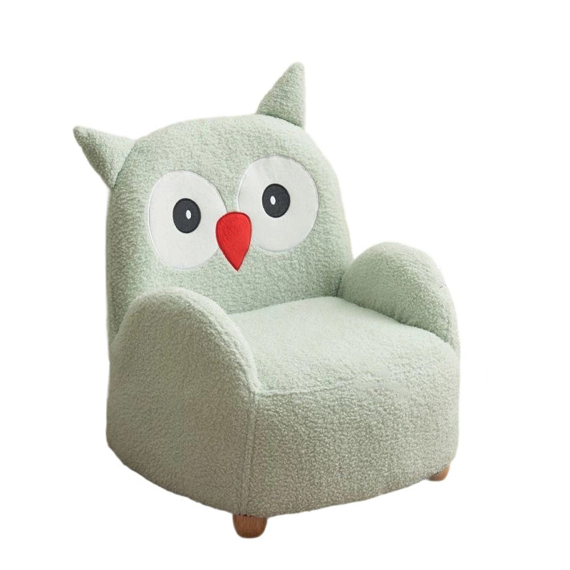 Lumendat Modern Art Deco Lambswool Solid Wood Cartoon Animal Rounded Square Accent Chair With Backrest Armrests For Living Room Lumendat