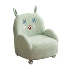 Lumendat Modern Art Deco Lambswool Solid Wood Cartoon Animal Rounded Square Accent Chair With Backrest Armrests For Living Room Lumendat