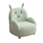 Lumendat Modern Art Deco Lambswool Solid Wood Cartoon Animal Rounded Square Accent Chair With Backrest Armrests For Living Room Lumendat