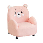 Lumendat Modern Art Deco Lambswool Solid Wood Cartoon Animal Rounded Square Accent Chair With Backrest Armrests For Living Room Lumendat