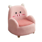 Lumendat Modern Art Deco Lambswool Solid Wood Cartoon Animal Rounded Square Accent Chair With Backrest Armrests For Living Room Lumendat