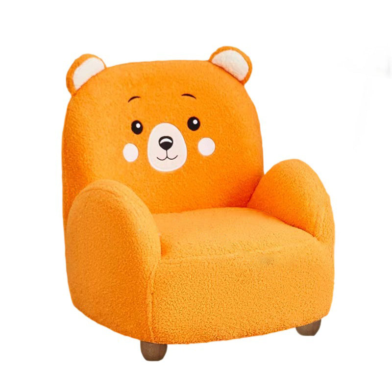 Lumendat Modern Art Deco Lambswool Solid Wood Cartoon Animal Rounded Square Accent Chair With Backrest Armrests For Living Room Lumendat