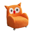 Lumendat Modern Art Deco Lambswool Solid Wood Cartoon Animal Rounded Square Accent Chair With Backrest Armrests For Living Room Lumendat