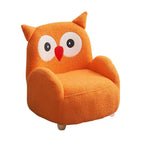 Lumendat Modern Art Deco Lambswool Solid Wood Cartoon Animal Rounded Square Accent Chair With Backrest Armrests For Living Room Lumendat