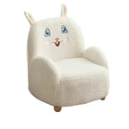 Lumendat Modern Art Deco Lambswool Solid Wood Cartoon Animal Rounded Square Accent Chair With Backrest Armrests For Living Room Lumendat