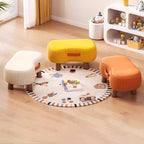 Lumendat Contemporary Scandinavian Tech Fabric Solid Wood Soap-Shaped Cylinder Low Stool For Living Room Lumendat