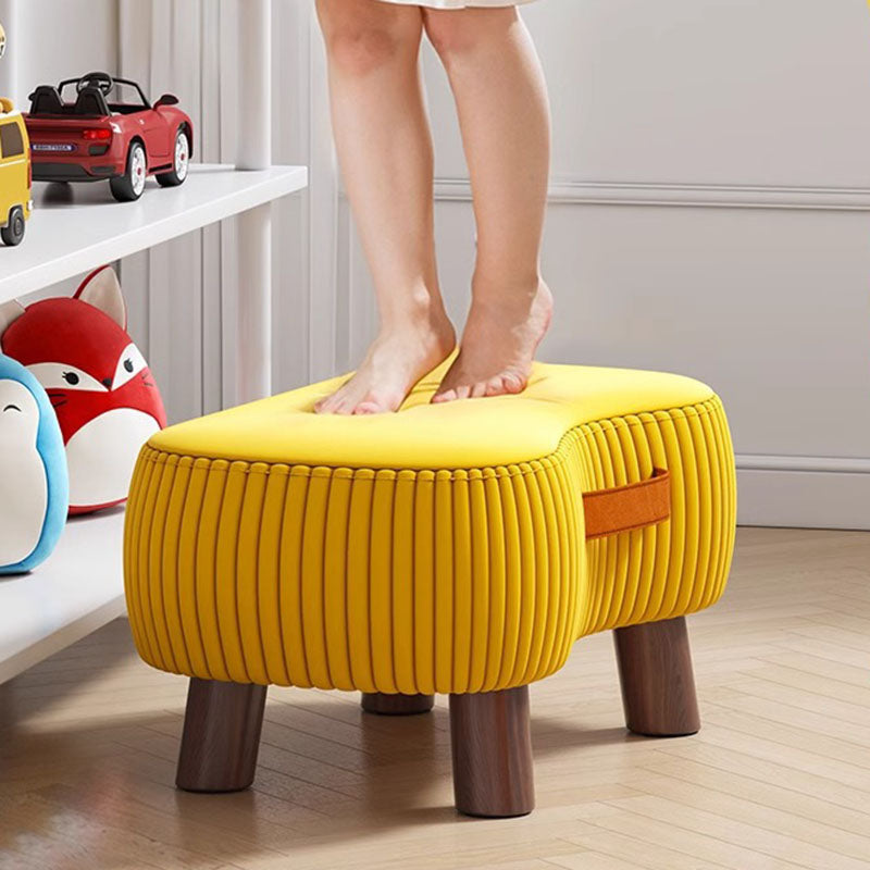 Lumendat Contemporary Scandinavian Tech Fabric Solid Wood Soap-Shaped Cylinder Low Stool For Living Room Lumendat