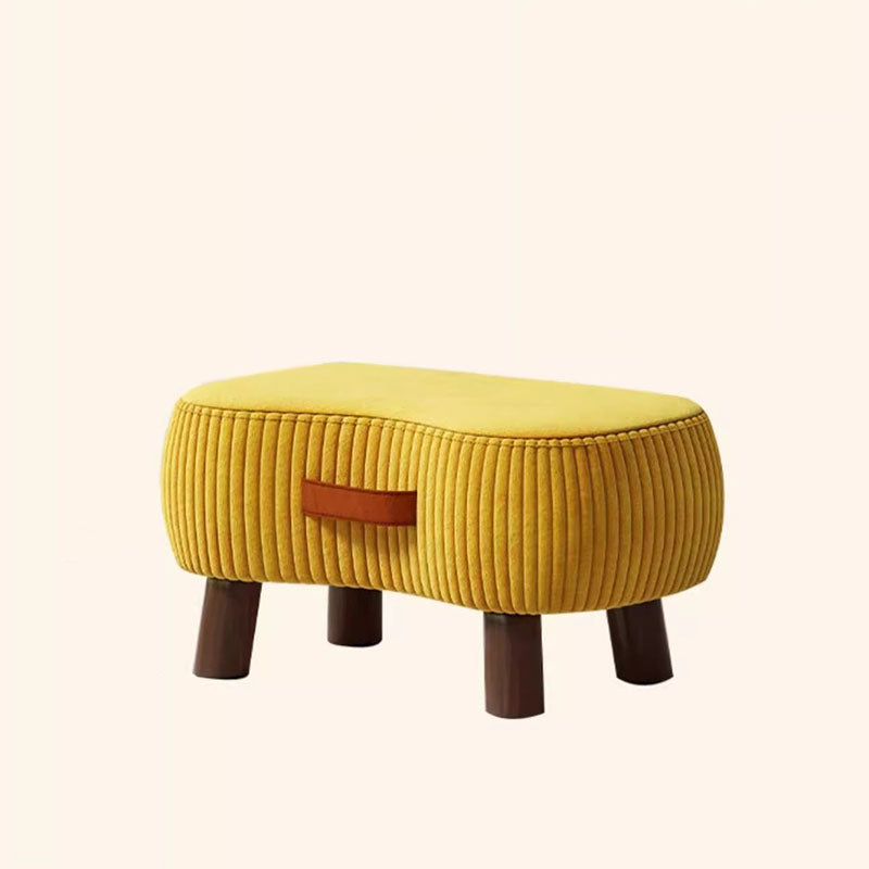 Lumendat Contemporary Scandinavian Tech Fabric Solid Wood Soap-Shaped Cylinder Low Stool For Living Room Lumendat