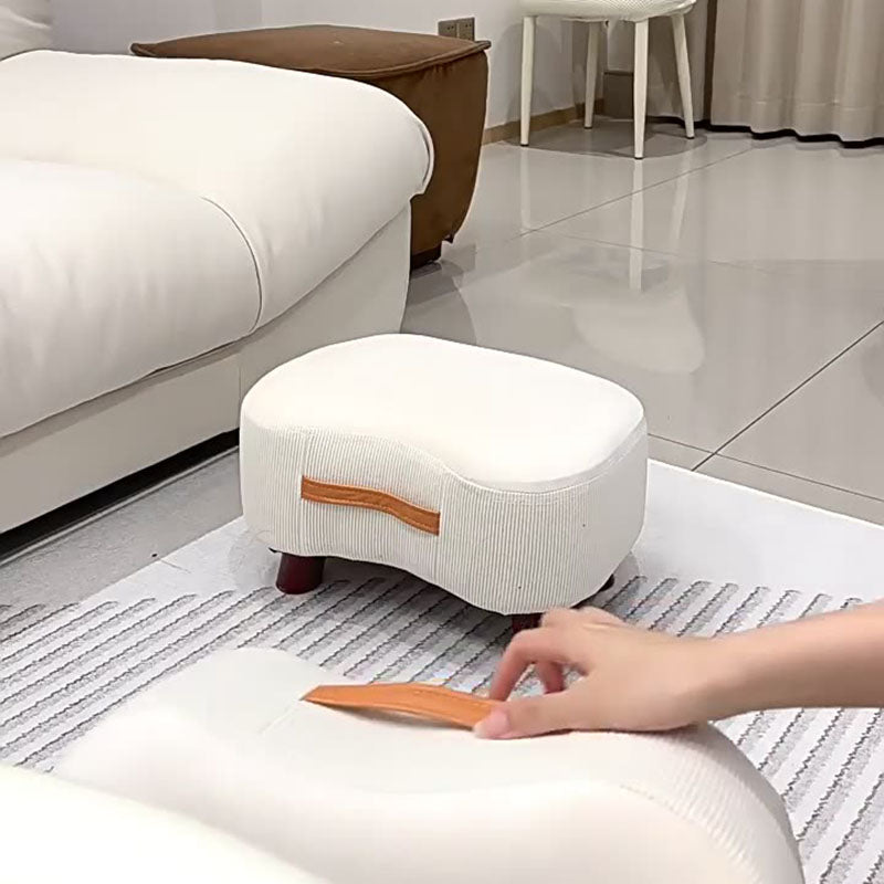 Lumendat Contemporary Scandinavian Tech Fabric Solid Wood Soap-Shaped Cylinder Low Stool For Living Room Lumendat