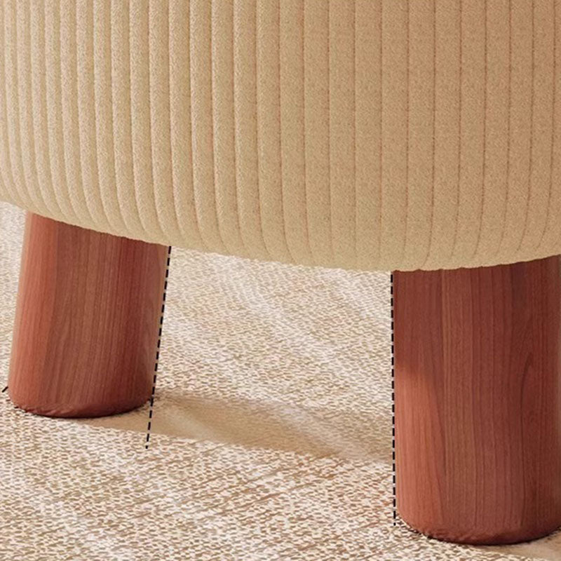 Lumendat Contemporary Scandinavian Tech Fabric Solid Wood Soap-Shaped Cylinder Low Stool For Living Room Lumendat
