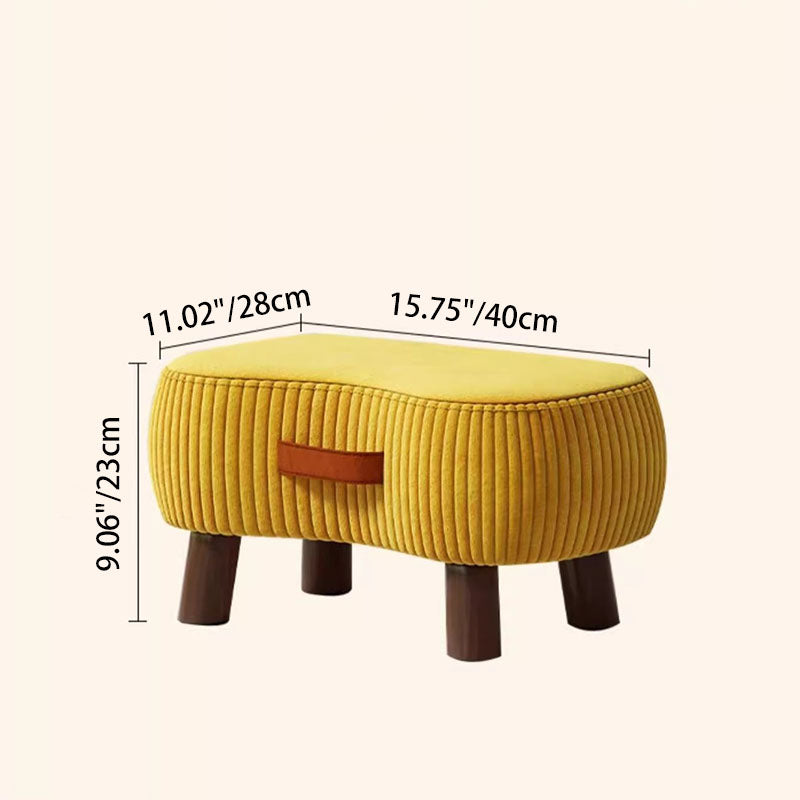 Lumendat Contemporary Scandinavian Tech Fabric Solid Wood Soap-Shaped Cylinder Low Stool For Living Room Lumendat