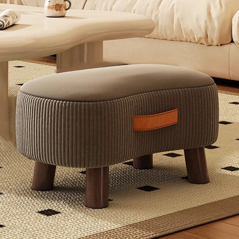 Lumendat Contemporary Scandinavian Tech Fabric Solid Wood Soap-Shaped Cylinder Low Stool For Living Room Lumendat