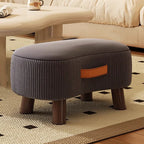Lumendat Contemporary Scandinavian Tech Fabric Solid Wood Soap-Shaped Cylinder Low Stool For Living Room Lumendat