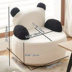 Lumendat Modern Art Deco Lambswool Solid Wood Bear Round Accent Chair With Armrests For Living Room Lumendat