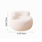 Lumendat Modern Minimalist Lambswool Solid Wood Curved Round Low Stool With Backrest For Living Room Lumendat