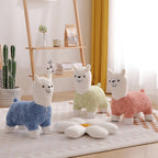 Lumendat Modern Art Deco Kids Silk Floss Solid Wood Alpaca-Shaped Low Stool For Living Room Lumendat
