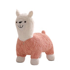 Lumendat Modern Art Deco Kids Silk Floss Solid Wood Alpaca-Shaped Low Stool For Living Room Lumendat