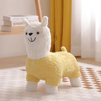 Lumendat Modern Art Deco Kids Silk Floss Solid Wood Alpaca-Shaped Low Stool For Living Room Lumendat