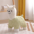 Lumendat Modern Art Deco Kids Silk Floss Solid Wood Alpaca-Shaped Low Stool For Living Room Lumendat
