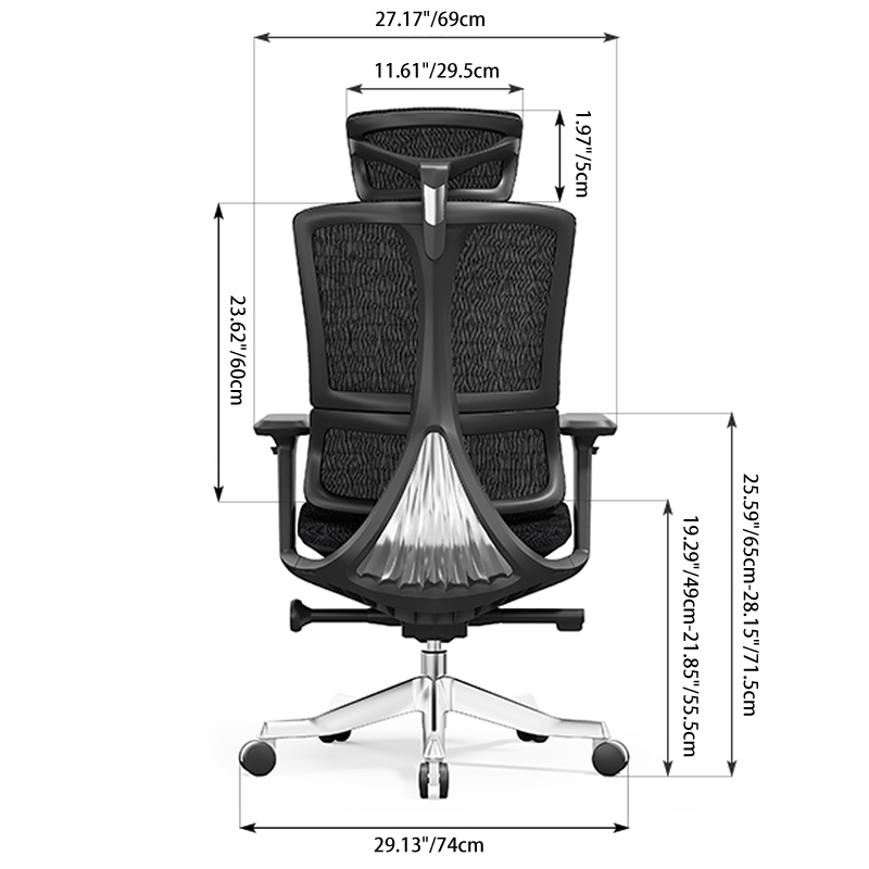 Modern Minimalist Ergonomic High Back Mesh Executive Desk Chair - Multi-Function Tilt 3D Armrests Office Chair For Home Office Lumendat