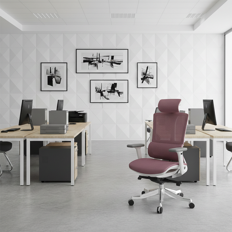 Modern Minimalist Breathable Mesh Ergonomic Desk Chair - Adjustable Lumbar Support Headrest Office Chair For Home Office Lumendat