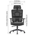 Modern Minimalist Durable High Back Desk Chair - Adjustable Headrest & Lumbar Support Office Chair For Home Office Lumendat