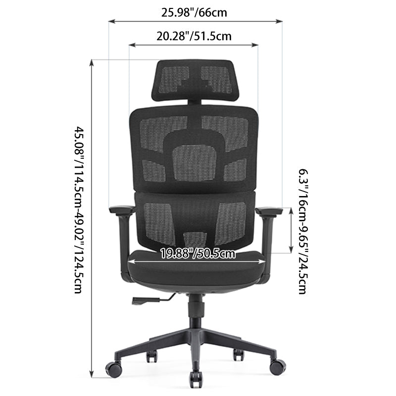 Modern Minimalist Durable High Back Desk Chair - Adjustable Headrest & Lumbar Support Office Chair For Home Office Lumendat