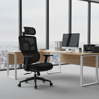 Modern Minimalist Durable High Back Desk Chair - Adjustable Headrest & Lumbar Support Office Chair For Home Office Lumendat