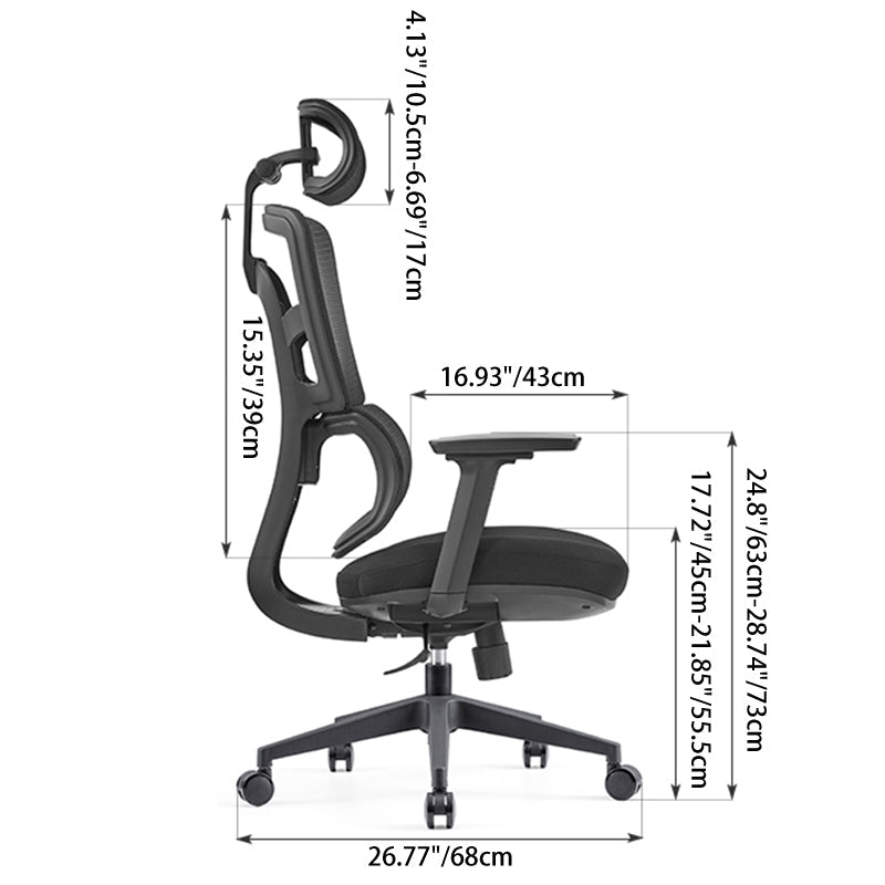 Modern Minimalist Durable High Back Desk Chair - Adjustable Headrest & Lumbar Support Office Chair For Home Office Lumendat