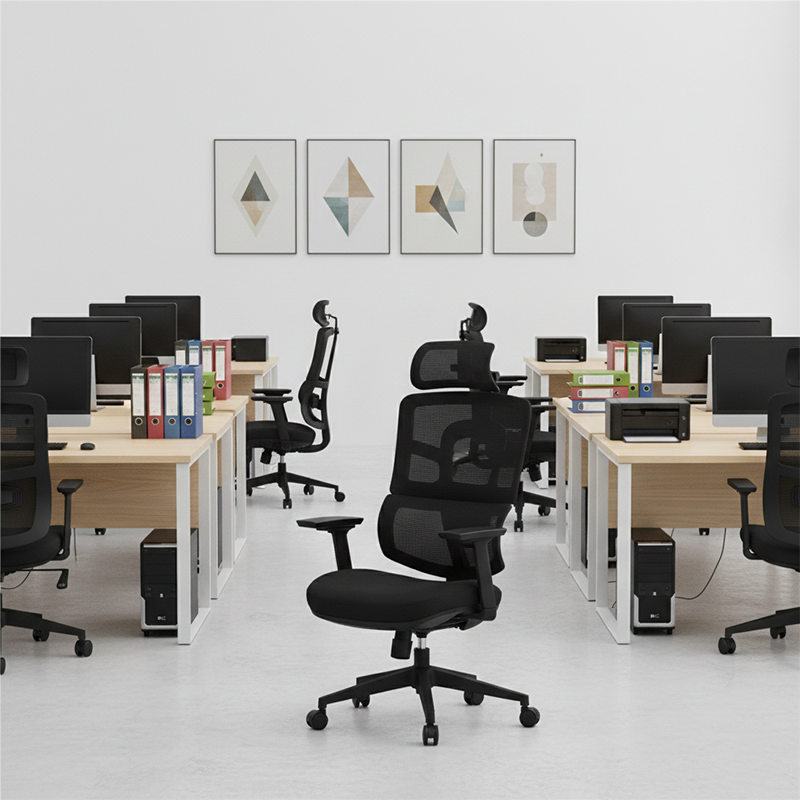 Modern Minimalist Durable High Back Desk Chair - Adjustable Headrest & Lumbar Support Office Chair For Home Office Lumendat