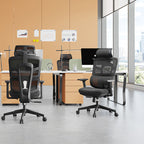 Modern Minimalist Durable High Back Desk Chair - Adjustable Headrest & Lumbar Support Office Chair For Home Office Lumendat